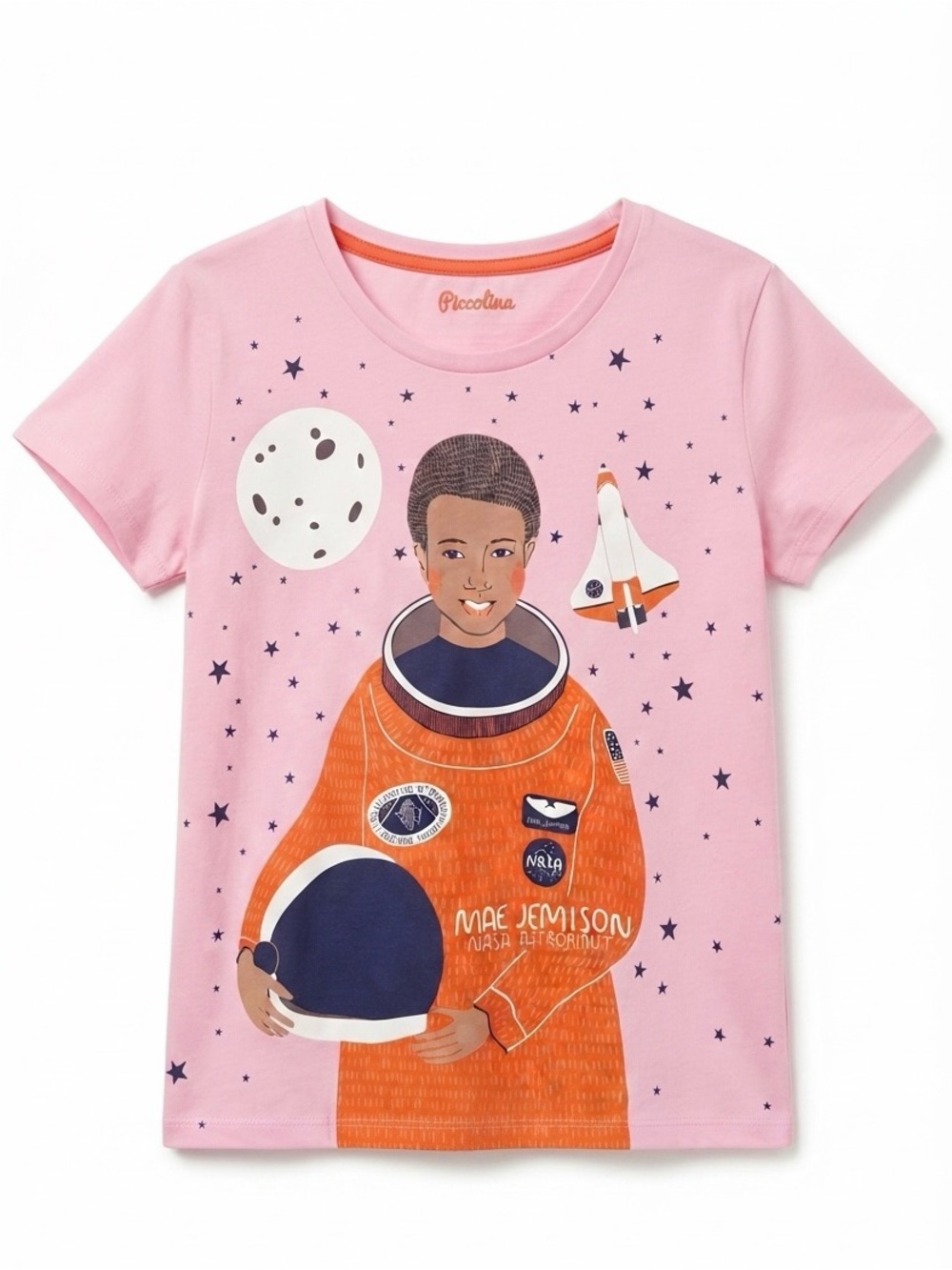Piccolina Trailblazer Mae Jemison Pink Astronaut Graphic T-Shirt M Like New